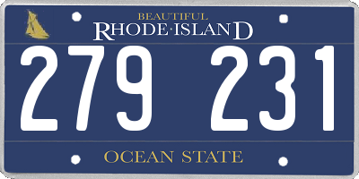 RI license plate 279231