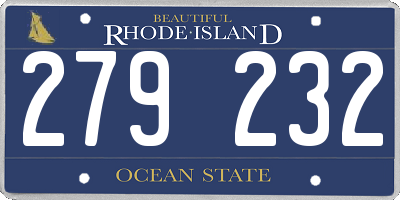 RI license plate 279232