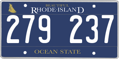 RI license plate 279237