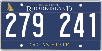RI license plate 279241