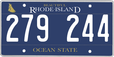 RI license plate 279244