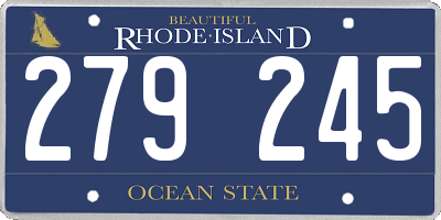 RI license plate 279245