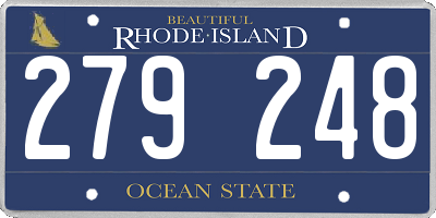 RI license plate 279248