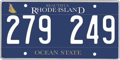 RI license plate 279249