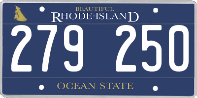 RI license plate 279250