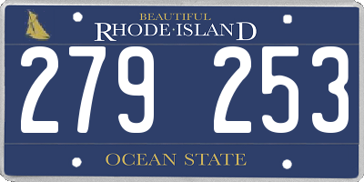 RI license plate 279253