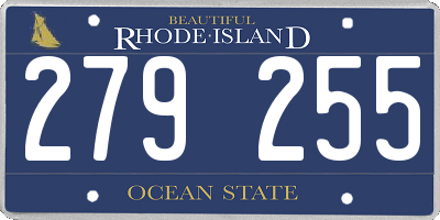 RI license plate 279255