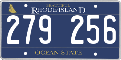 RI license plate 279256