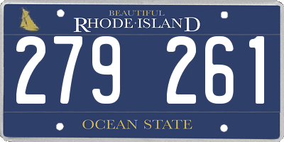 RI license plate 279261