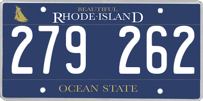 RI license plate 279262