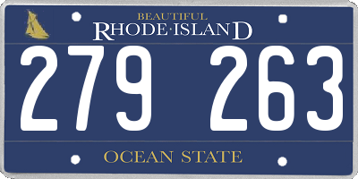 RI license plate 279263