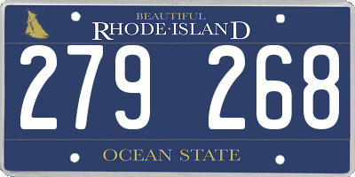 RI license plate 279268