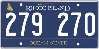RI license plate 279270