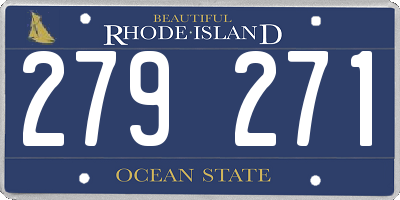 RI license plate 279271