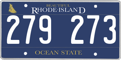RI license plate 279273
