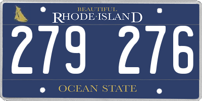 RI license plate 279276
