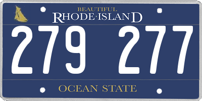 RI license plate 279277