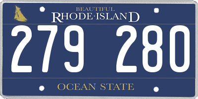 RI license plate 279280