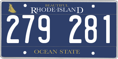 RI license plate 279281