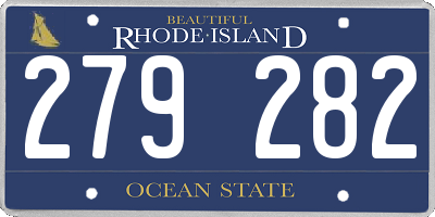 RI license plate 279282