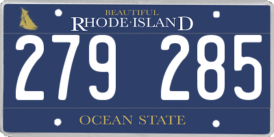 RI license plate 279285