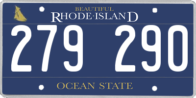 RI license plate 279290