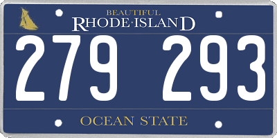 RI license plate 279293