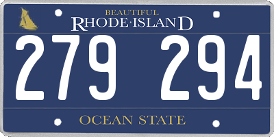 RI license plate 279294