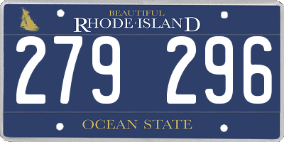 RI license plate 279296