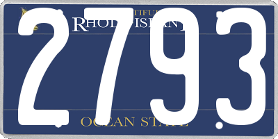 RI license plate 2793