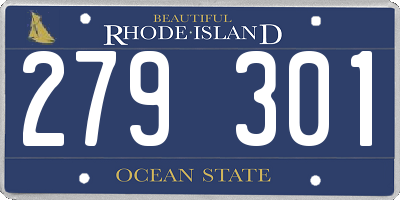 RI license plate 279301