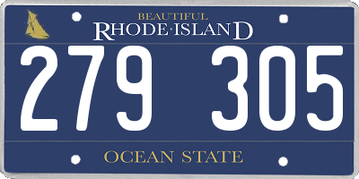 RI license plate 279305