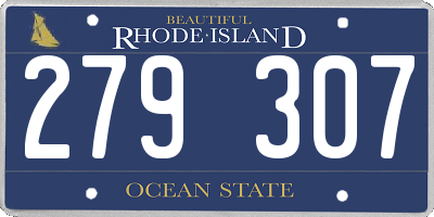 RI license plate 279307