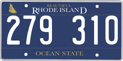 RI license plate 279310