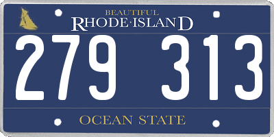 RI license plate 279313