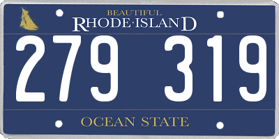 RI license plate 279319
