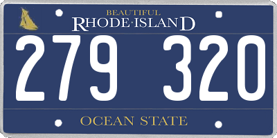 RI license plate 279320