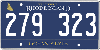 RI license plate 279323