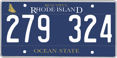 RI license plate 279324