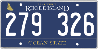 RI license plate 279326