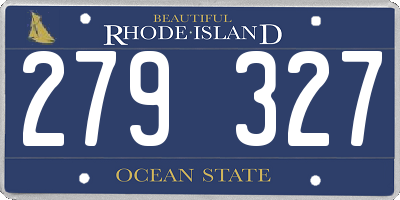RI license plate 279327
