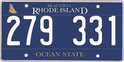RI license plate 279331