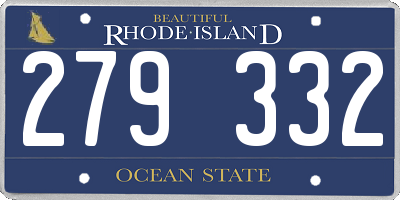 RI license plate 279332