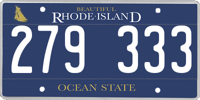 RI license plate 279333