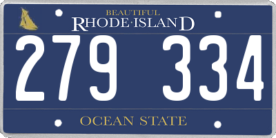 RI license plate 279334