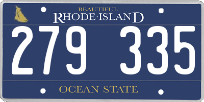 RI license plate 279335