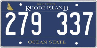 RI license plate 279337