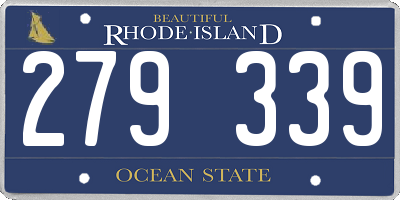 RI license plate 279339