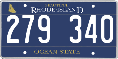 RI license plate 279340