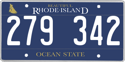 RI license plate 279342